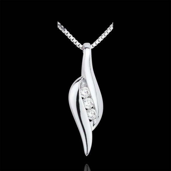 Pendentif Trilogie Nid PrÃ©cieux - Romance - or blanc 18 carats diamants