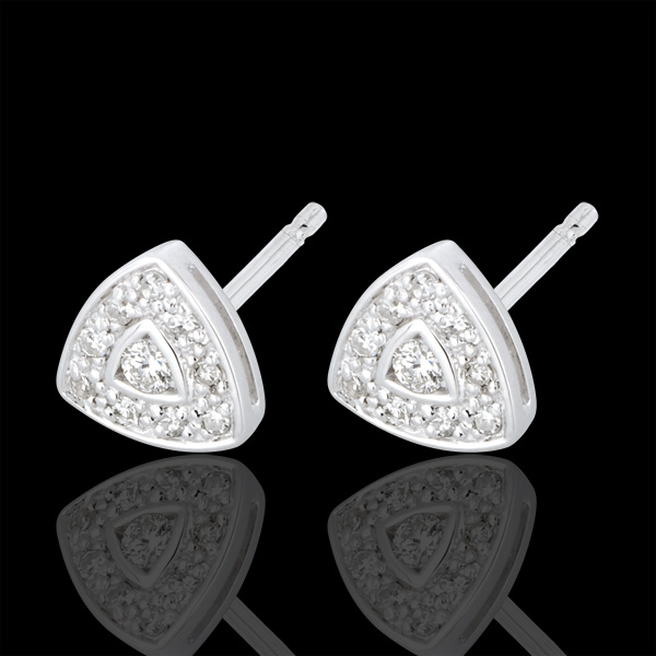Boucles d'oreilles Cinéma or blanc 18 carats et diamants