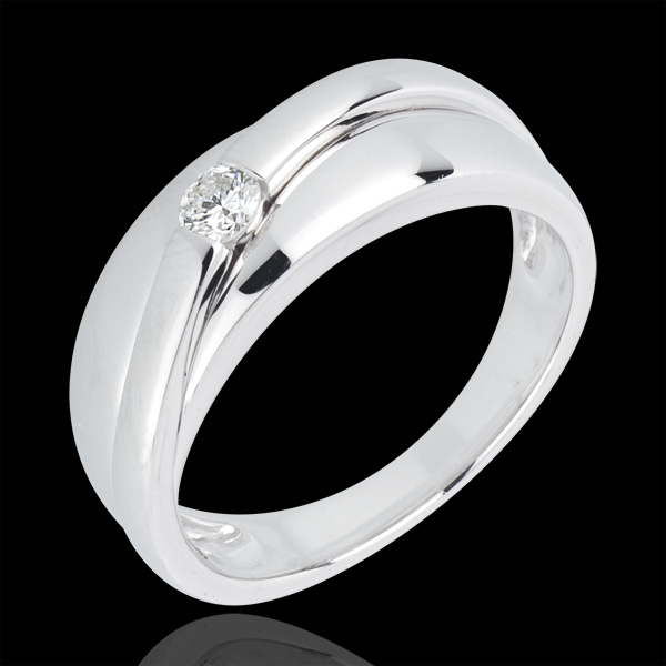 Bague solitaire diamant Hestia or blanc 18 carats