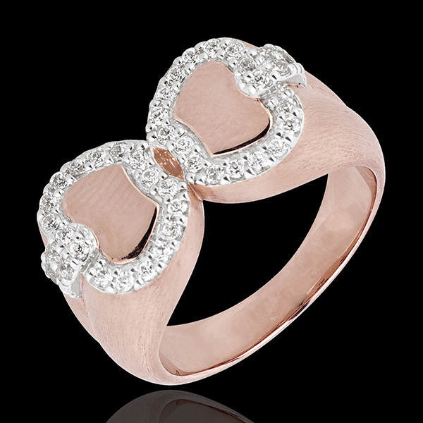 Bague Fraicheur - Pomme d'amour - or blanc et or rose 18 carats