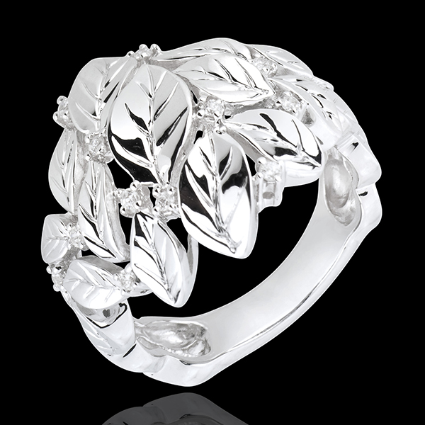 Bague Jardin Enchanté - Rosée précieuse - or blanc 18 carats