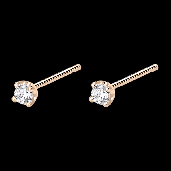 Boucles d'oreilles puces or rose 18 carats et diamant