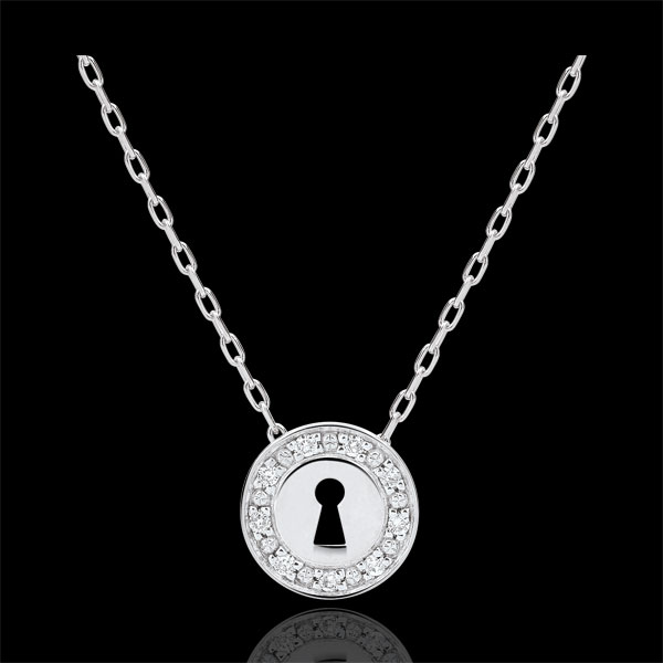 Collier Précieux Secret - or blanc 9 carats et diamants