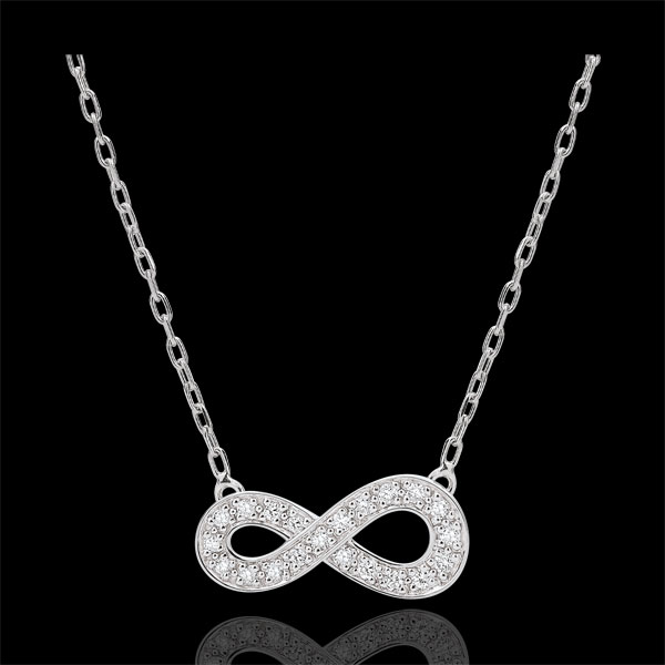 Collier Infini - or blanc 9 carats et diamants