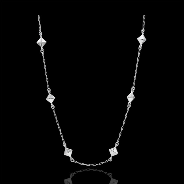 Collier Génèse - Diamants Bruts - or blanc 9 carats