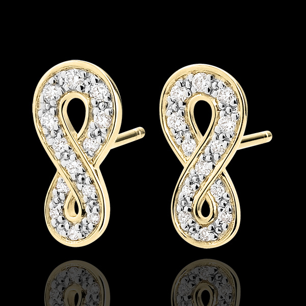 Boucles d'oreilles Infini - or jaune 9 carats et diamants