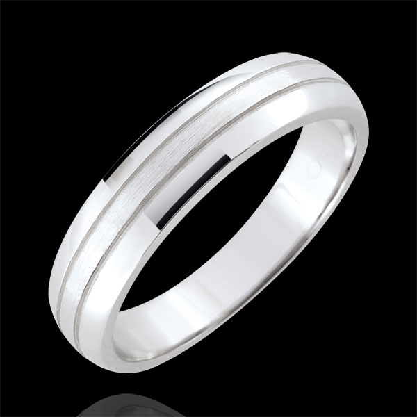 Alliance homme Cronos - or blanc 18 carats brossÃ©