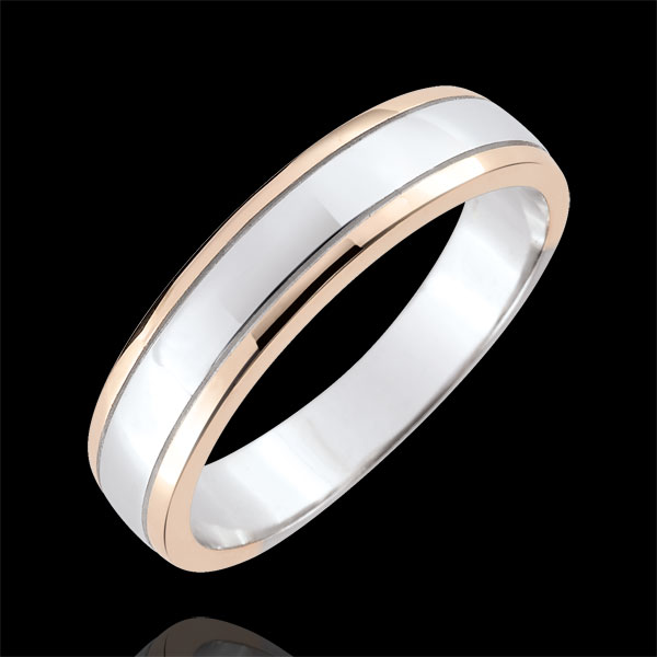 Alliance homme Horizon - or blanc et or rose 9 carats