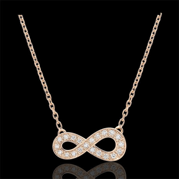 Collier Infini - or rose 9 carats et diamants