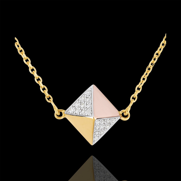 Collier Genèse - Diamant brut 3 ors - trois ors 18 carats