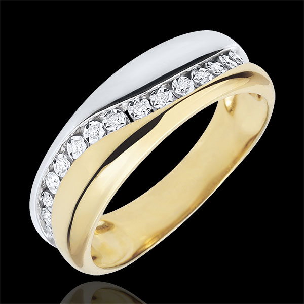 Bague Amour - Multi-diamants - or blanc et or jaune 18 carats