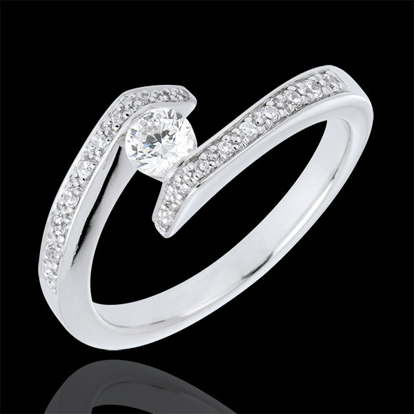 Bague Solitaire accompagnÃ© Promise - diamant 0.22 carats - or b