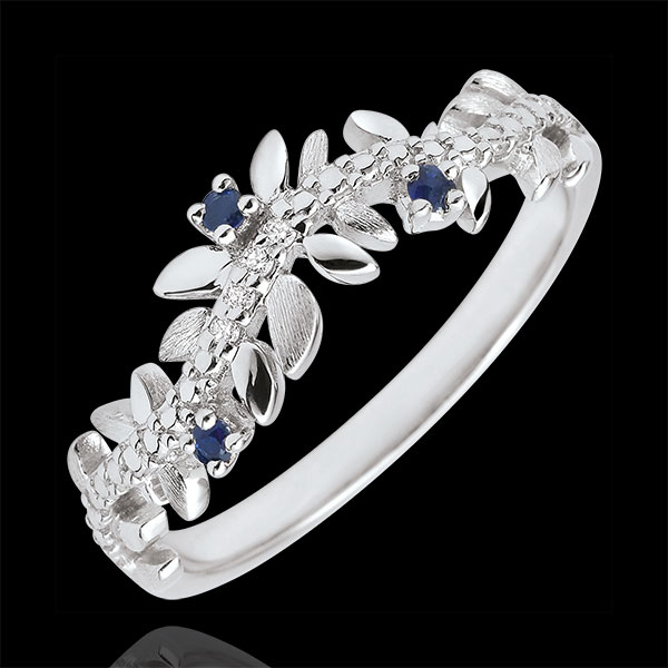 Bague Jardin EnchantÃ© - Feuillage Royal - or blanc 9 carats, di