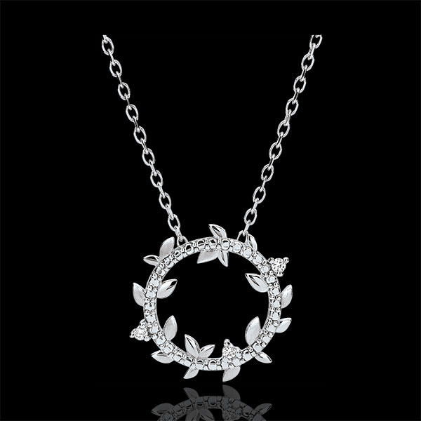 Collier rond Jardin Enchanté - Feuillage Royal - or blanc 9 car