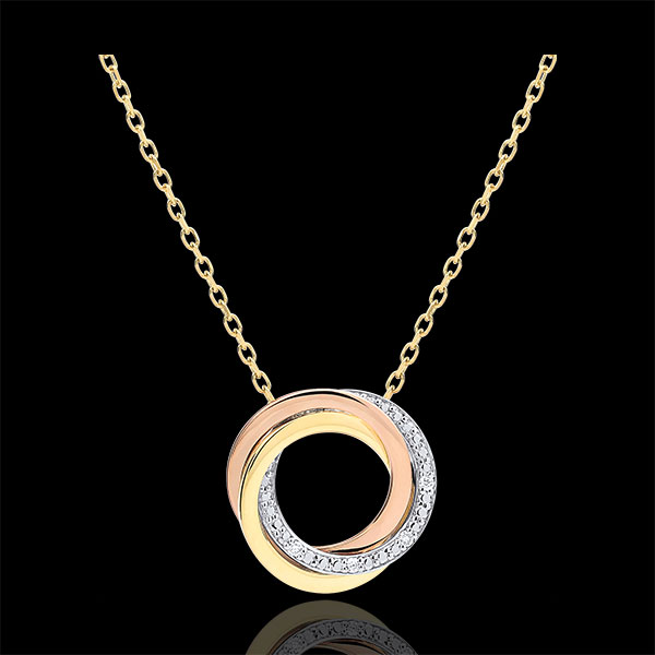 Collier Saturne - 3 ors - diamants - trois ors 18 carats