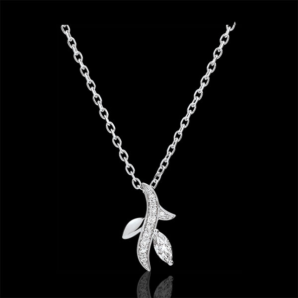 Collier Bois MystÃ©rieux - or blanc 18 carats et diamant navette