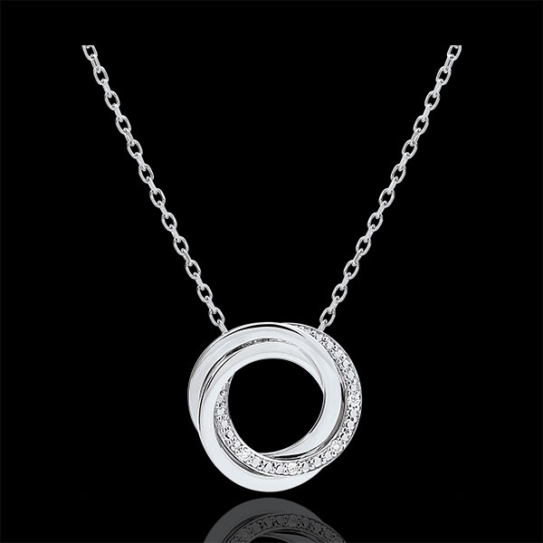 Collier Saturne - or blanc 9 carats et diamants