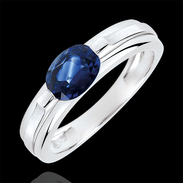 Bague de Fiançailles Victoire variation - saphir 1 carat - or b