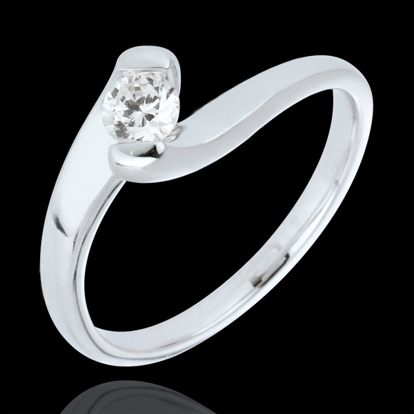 Bague solitaire Passion éternelle or blanc 18 carats - 0.24 car