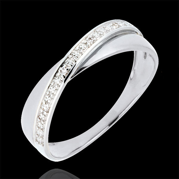 Alliance Saturne Duo - diamants - or blanc 18 carats