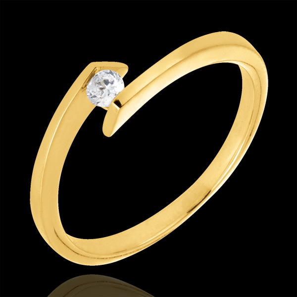 Bague solitaire Nid Précieux - Princesse étoile - or jaune 9 c