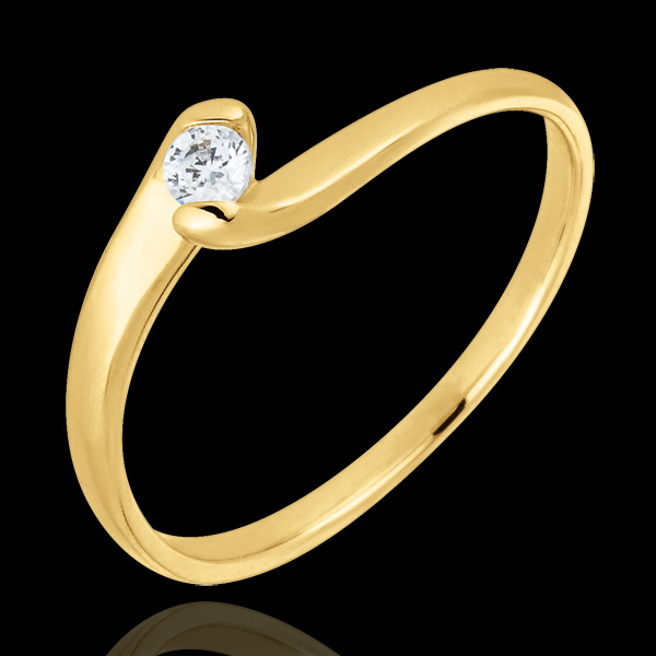 Bague solitaire Nid Précieux - Passion éternelle - or jaune 18