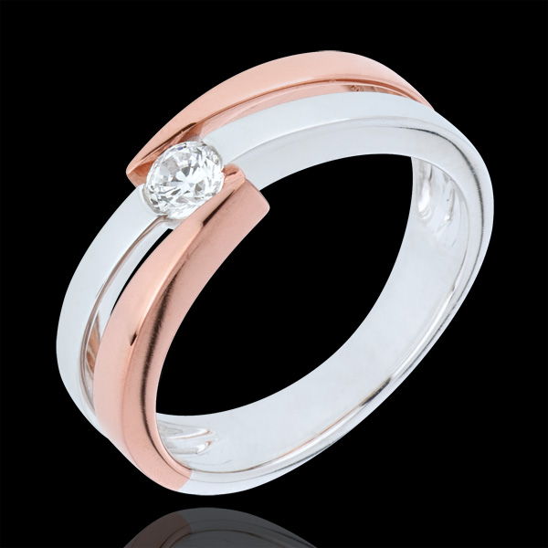 Bague Nid Précieux - solitaire anneaux - diamant 0.18 carat - o