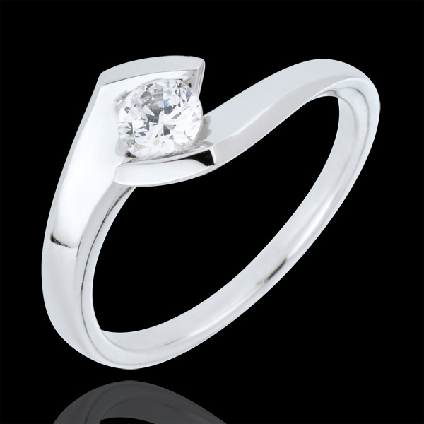 Bague Solitaire Nid Précieux - Soir d'été - or blanc 18 carat