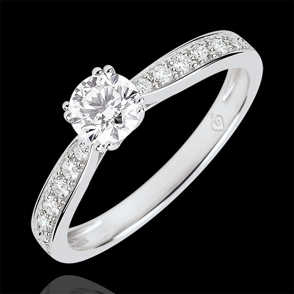 Bague solitaire Garlane 8 griffes - diamant 0.4 carat - or blanc