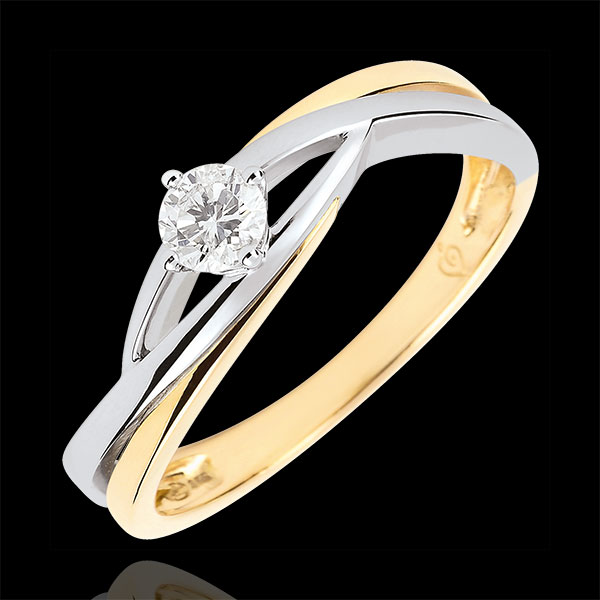 Bague solitaire Nid Précieux - Dova - diamant 0.15 carat - or b