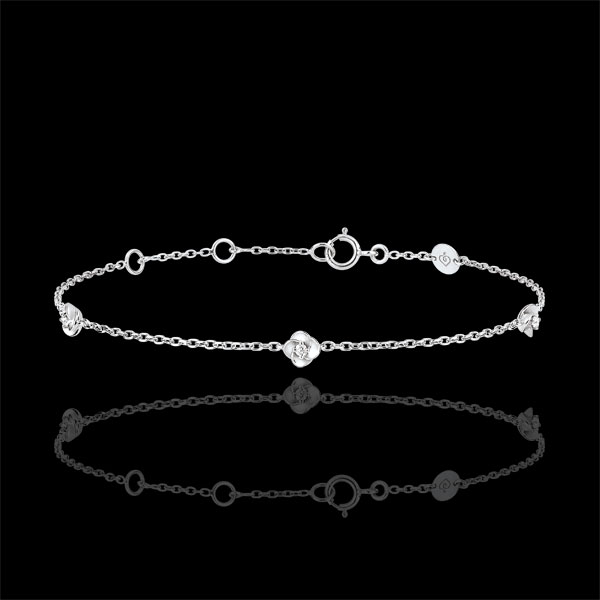 Bracelet Eclosion - Couronne de Roses - diamants - or blanc 9 ca