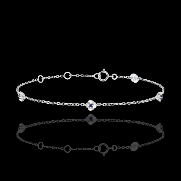 Bracelet Eclosion - Couronne de Roses - saphirs - or blanc 9 car