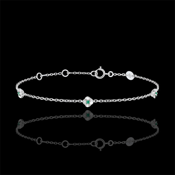 Bracelet Eclosion - Couronne de Roses - émeraudes - or blanc