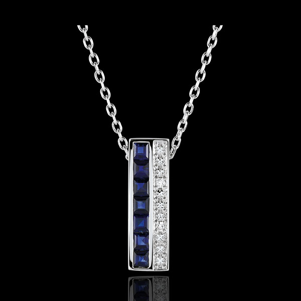 Collier Constellation - Zodiaque - saphirs bleus et diamants - o