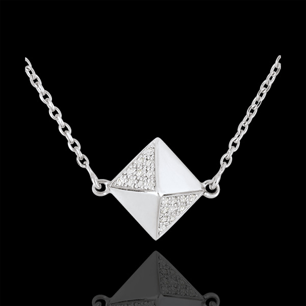 Collier Genèse - Diamant brut or blanc 9 carats
