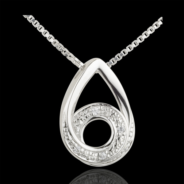 Collier or blanc 9 carats Goutte de PoÃ©sie