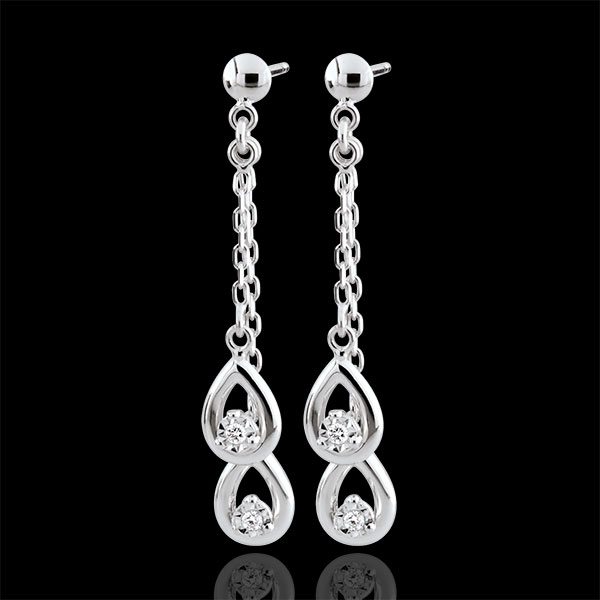 Boucles d'oreillesn Gouttes Odalie - or blanc 9 carats