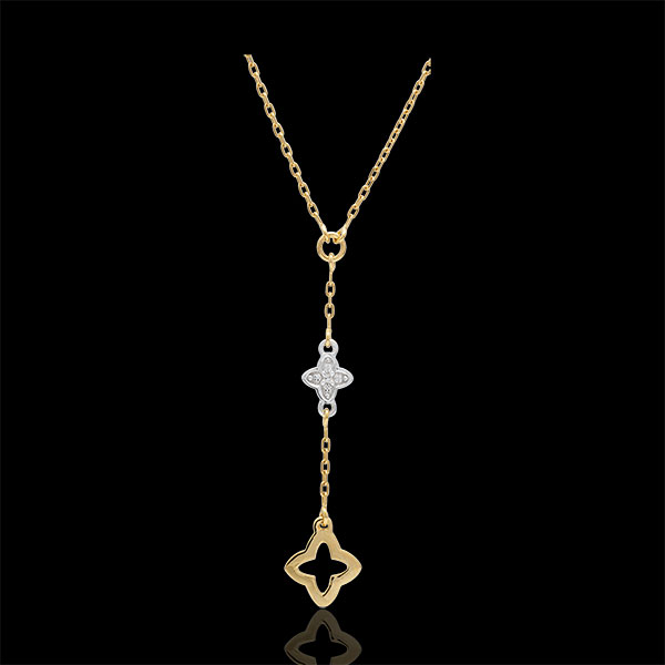 Collier Augusta - deux ors et diamants - or blanc et or jaune 9