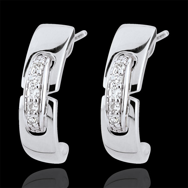 Boucles d'oreilles Union éternelle - or blanc 9 carats