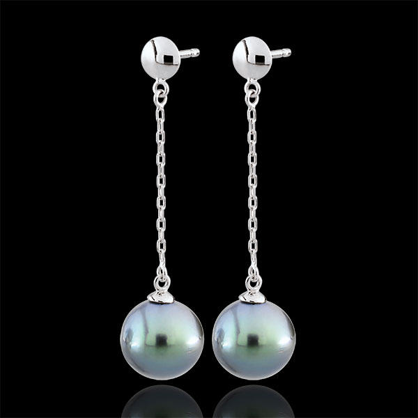 Boucles d'oreilles - or blanc 9 carats