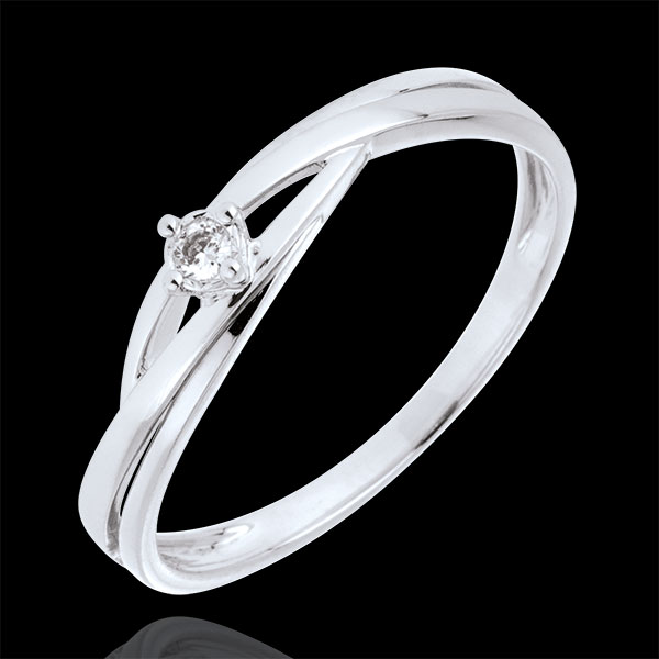 Bague solitaire Nid PrÃ©cieux - Dova - or blanc 9 carats - diama