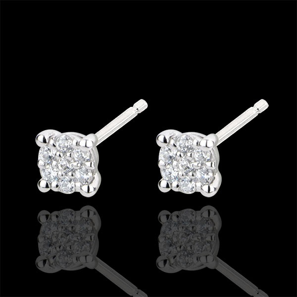 Boucles d'oreilles Myriade d'étoiles - or blanc 9 carats