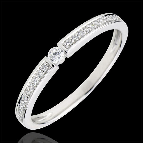 Bague Solitaire diamant Ultima - diamant 0.05 carat - or blanc 9