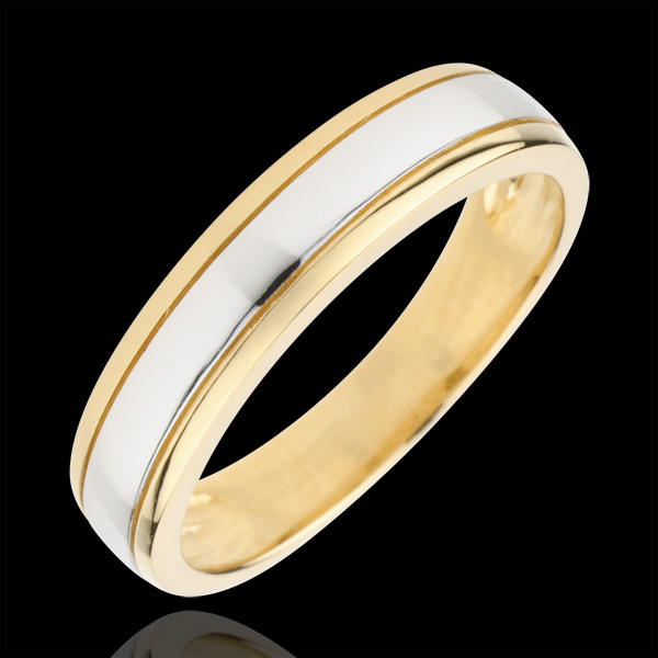 Alliance Horizon bicolore - or blanc et or jaune 18 carats