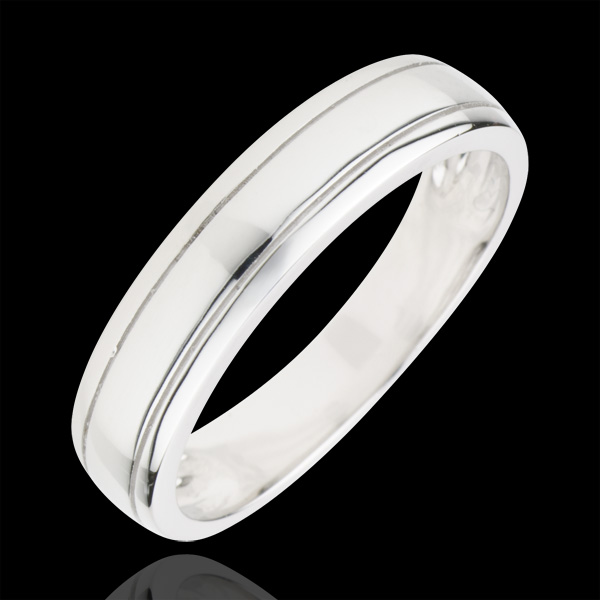 Alliance homme Horizon or blanc 18 carats