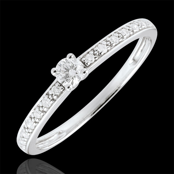 Bague Solitaire BorÃ©ale - 0.09 carat - or blanc 18 carats