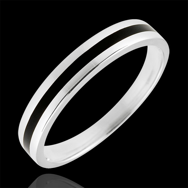 Alliance or Homme Clair Obscur - Une ligne - or blanc 18 carats