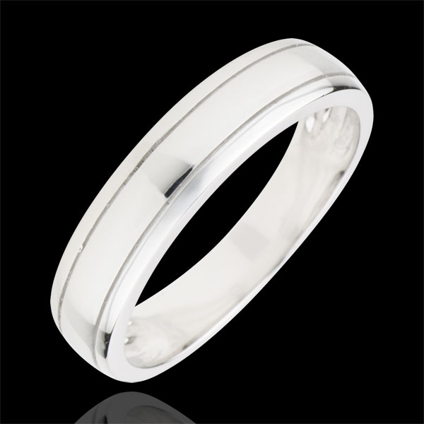 Alliance homme Horizon or blanc 9 carats