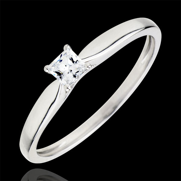 Bague Solitaire Révélation - diamant Princesse 4 griffes - or