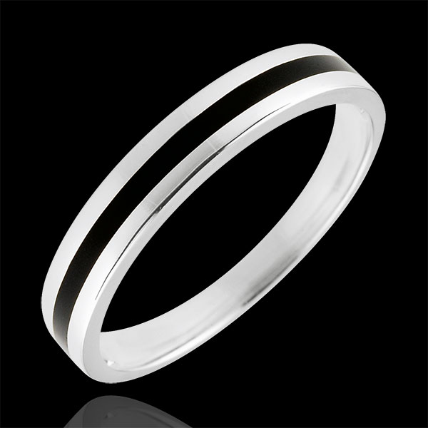 Alliance or Homme Clair Obscur - Une ligne - or blanc 9 carats e